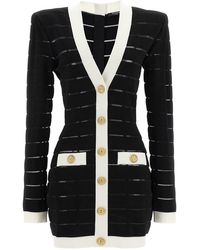Balmain - Dress With Transparent Inserts - Lyst