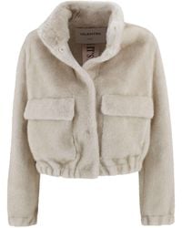 VALENTINI 1972 - Faux Fur Jacket With High Collar - Lyst