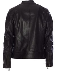 Belstaff H Racer Zip Rubberized Jersey Jacket in Black for