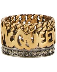 McQueen - Graffiti Ring Brass Rings - Lyst