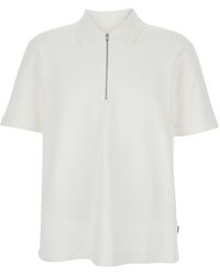 Jil Sander - Polo Shirt With Classic Collar And Front Zip Closure - Lyst