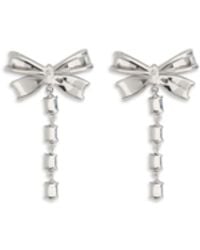 Self-Portrait - Crystal Bow Drop Earrings - Lyst