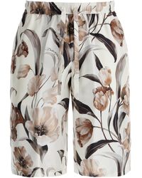 Dolce & Gabbana - Silk Bermuda Shorts With Floral Print Set - Lyst