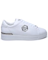 Philipp Plein - Hexagon White Leather Sneakers - Lyst