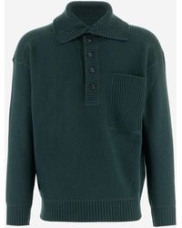 Giorgio Armani - Wool And Cashmere Sweater With Ribbed Collar - Lyst