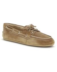 Miu Miu - Delavé Suede Unlined Loafers Calf Leather Bos Taurus - Lyst
