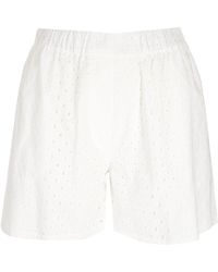 KENZO - White Broderie Anglaise Shorts - Lyst