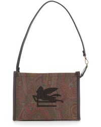 Etro - Arnica Clutch With Embroidered Logo On Front And All-Over Pattern - Lyst