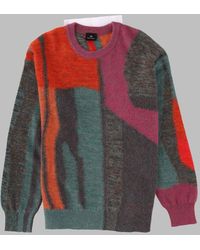 Paul Smith - Knit Jumper Floral Glitch Cotton Nylon Wool Mohair Jumpers - Lyst