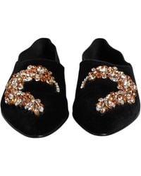 Dolce & Gabbana - Embellished Velvet Loafers - Lyst
