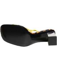 Dolce & Gabbana - Leather Block Heels Sandals Shoes - Lyst