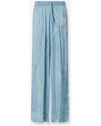 Pinko - Viscose Trousers With Adjustable Waistband - Lyst