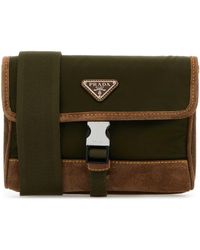 Prada - Two-Tone Re-Nylon And Suede Phone Holder - Lyst