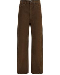 Lemaire - Brown Cotton Casual Pants - Lyst