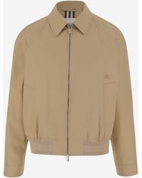 Burberry - Cotton Gabardine Harrington Chester Jacket - Lyst