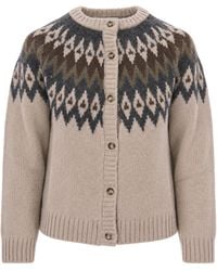 Weekend by Maxmara - Fair Isle Knit Cardigan - Lyst