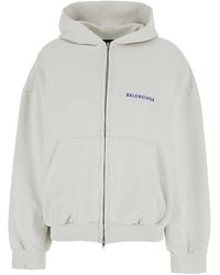 Balenciaga - Sweatshirt With Fixed Hood And Logo Lettering On Front And Rear - Lyst