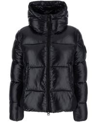 Save The Duck - Biddy Down Jacket With Hood And Logo On The Sleeve - Lyst