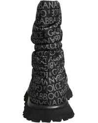 Dolce & Gabbana - Logo Print Lace Up Snow Boots Shoes Nylon - Lyst
