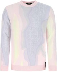 Fendi - Embroidered Cotton Blend Sweater - Lyst