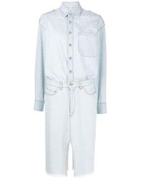 Stella McCartney Leilani Belted Shirt-dress in Gray | Lyst