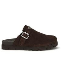 Prada - Calf Leather Bos Taurus Mules - Lyst