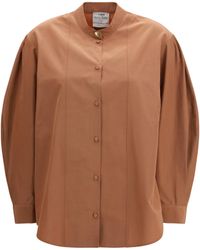 forte_forte - High-Neck Top Polyester; Cotton Shirt - Lyst
