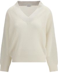 Brunello Cucinelli - Cashmere Net Sweater Kashmir/Capra Hircus - Lyst