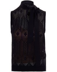 Liu Jo - Knit Top With Bow, Cotton Polyamide Jumpers - Lyst