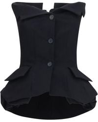 Magda Butrym - Cotton Bustier Corset Top Silk; Elastane Shirt - Lyst