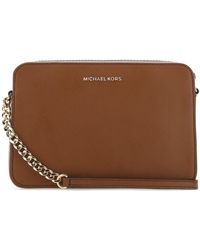 Michael Kors Cindy Large Calf-Leather Cross-Body Bag in Red