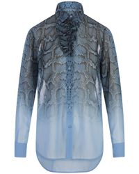 Ermanno Scervino - Shirt With Ruffles And Degradé Python Print - Lyst