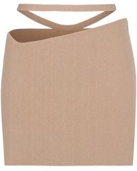ANDREADAMO - Knitted Cut-Out Mini Skirt Viscose - Lyst
