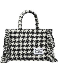 Mc2 Saint Barth - Colette Blanket Handbag With Pied De Poule Print - Lyst