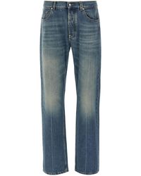 McQueen - Washed Straight Leg Jeans - Lyst