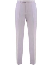Gucci - Wool Gabardine Trousers With Back Split Chinos - Lyst