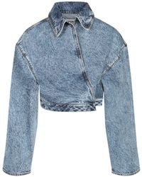 Alaïa Spiral Jacket in Blue | Lyst
