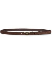 Prada - Dark Suede Belt - Lyst