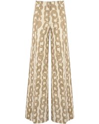 Liviana Conti - Palazzo Trousers With Chain Print - Lyst