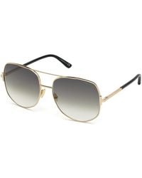Tom Ford - Aviator Full Rim, With A Shiny Rose Frame And Gradient Smoke Lens - Lyst
