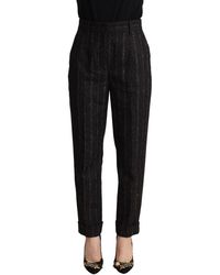Dolce & Gabbana - Elegant High-Waisted Striped Tapered Pants - Lyst