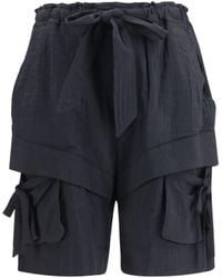 Isabel Marant - Viscose And Cotton Shorts Viscose; Cotton; Polyamide Bermuda - Lyst