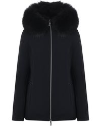 Rrd Roberto Ricci Design Piumino Rrd Winter Storm Lady Fur In Tessuto Tecnico Stretch - Black