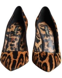 Dolce & Gabbana - Leopard Calf Hair Heels Pumps Shoes - Lyst