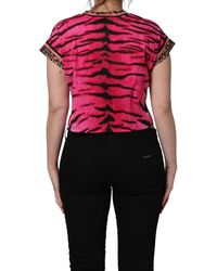 Dolce & Gabbana - Zebra Sleeveless Crew Neck Cropped T-Shirt Cotton - Lyst