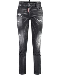 DSquared² - Twiggy Stretch Cotton Cropped Jeans - Lyst