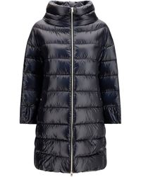 Herno - Black Polyester Coat - Lyst
