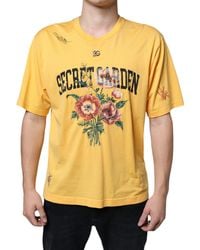 Dolce & Gabbana - Secret Graden Floral Cotton Crew Neck T-Shirt - Lyst