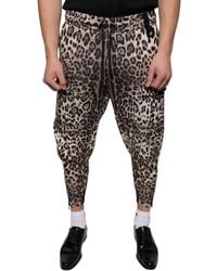 Dolce & Gabbana - Leopard Polyester Jogger Pants - Lyst