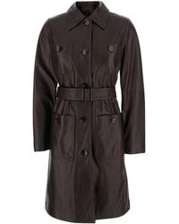 Max Mara - Single-Breasted Jacket Amaca Leather Lamb Coat - Lyst